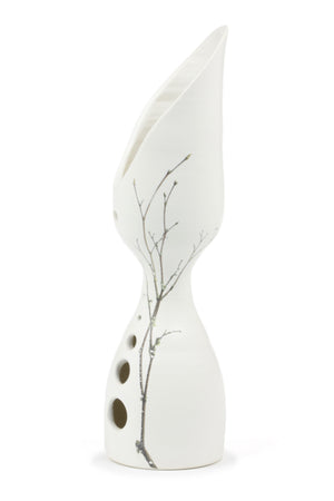 Porcelain Winter Matte Sliced Vase
